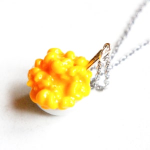 Mac and Cheese Necklace: Miniature Polymer Clay Food Jewelry