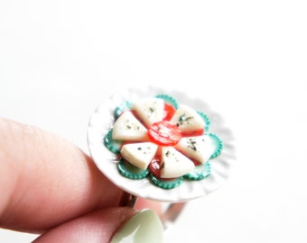 Caprese Salad Ring-miniature food jewelry, food ring