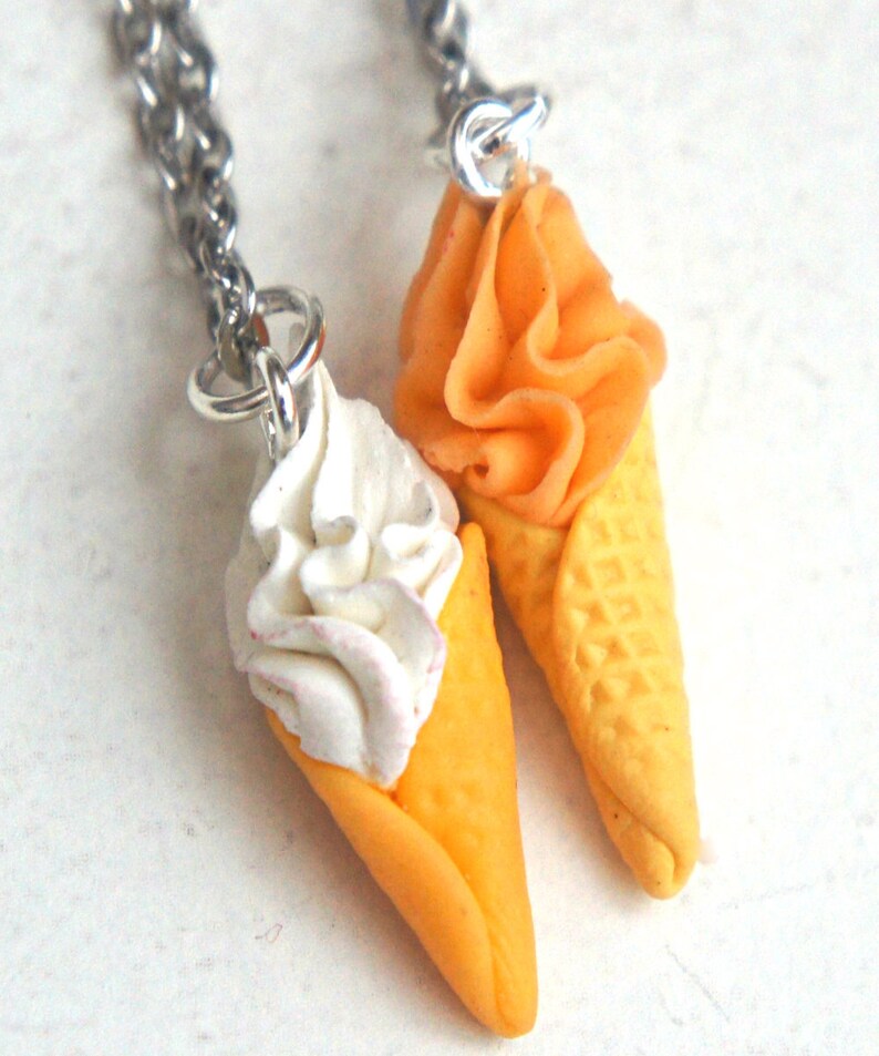 Soft Serve Ice Cream Necklace miniature food jewelry dessert Etsy