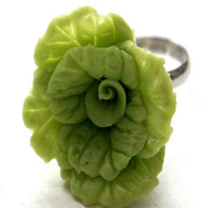 Lettuce Ring-miniature food, food ring, vegetable ring image 3