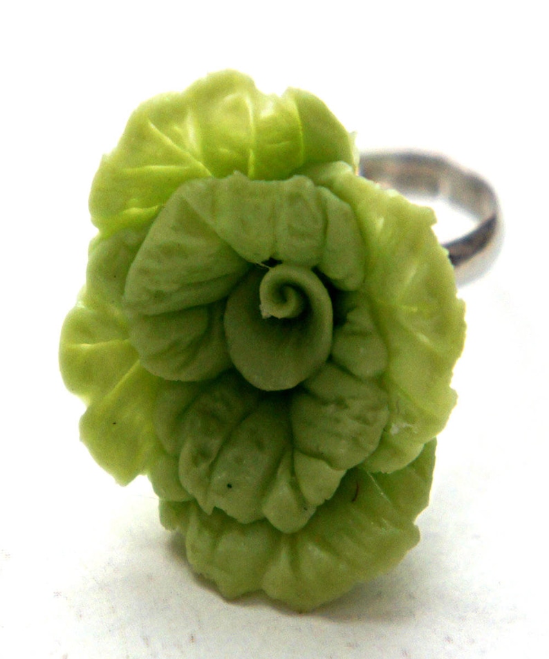 Lettuce Ring-miniature food, food ring, vegetable ring image 3