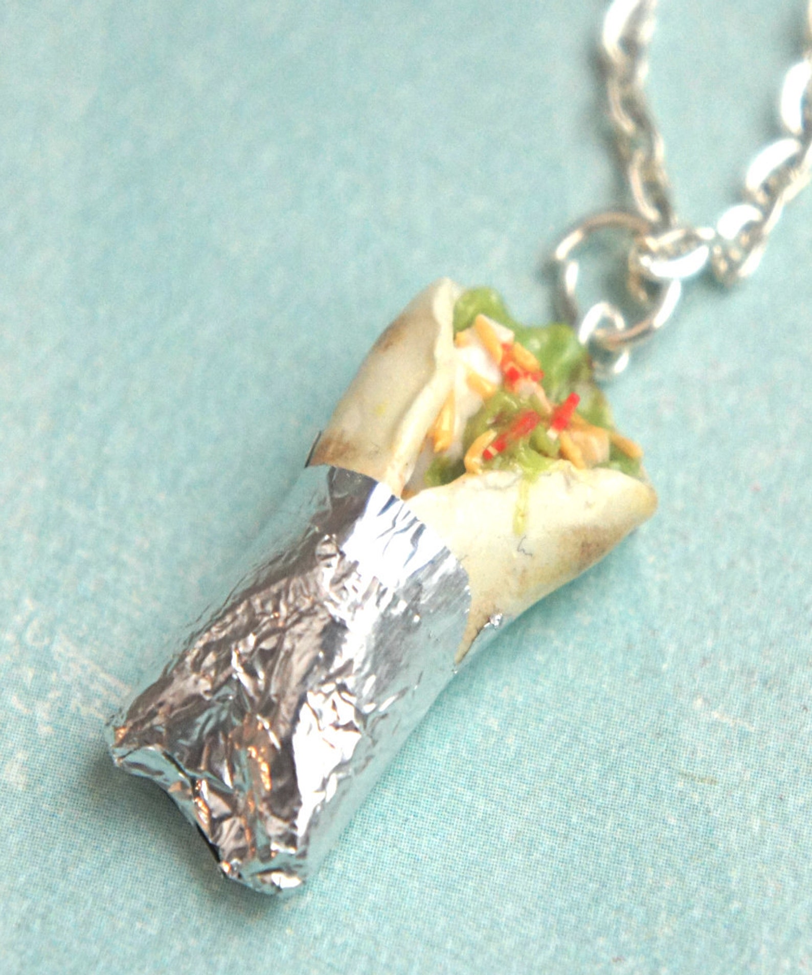 Burrito Necklace Miniature Food Jewelry Mexican Food Etsy