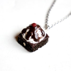 Brownie Sundae Necklace- miniature food jewelry