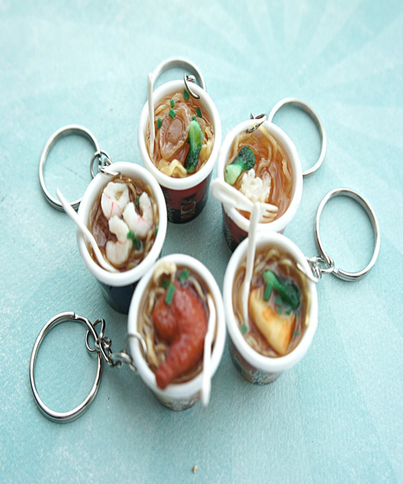 Instant Noodles Keychain Miniature Food Food Charm Ramen Etsy New Zealand