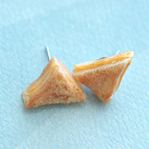 Grilled Cheese Sandwich Earrings- miniature food jewelry, sandwich earrings