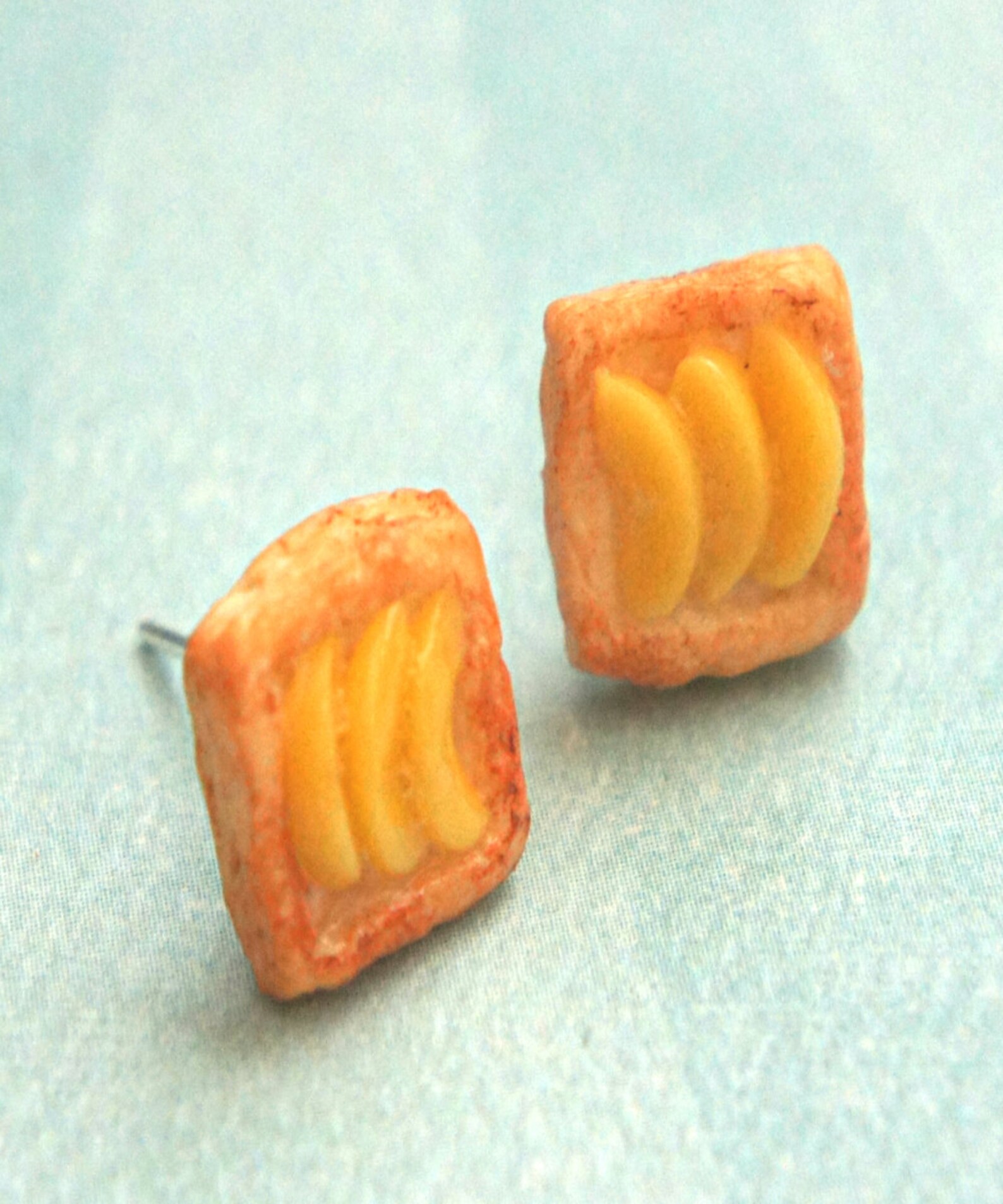 Peach Pastry Earrings Miniature Food Jewelry Etsy