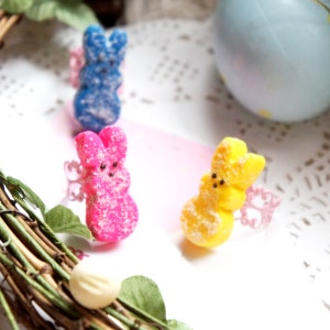 Marshmallow Bunny Ring- Easter food jewelry ,miniature food, Spring jewelry