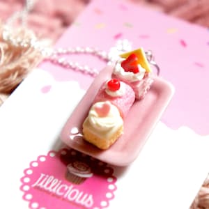Valentine&#39;s Dessert Platter Necklace- miniature food jewelry