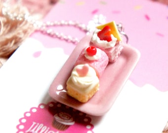 Valentine's Dessert Platter Necklace- miniature food jewelry