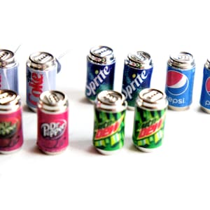 Miniature Soda Can Stud Earrings: Novelty Food Jewelry