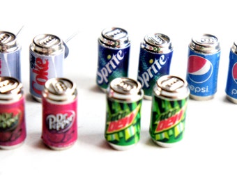 Miniature Soda Can Stud Earrings: Novelty Food Jewelry