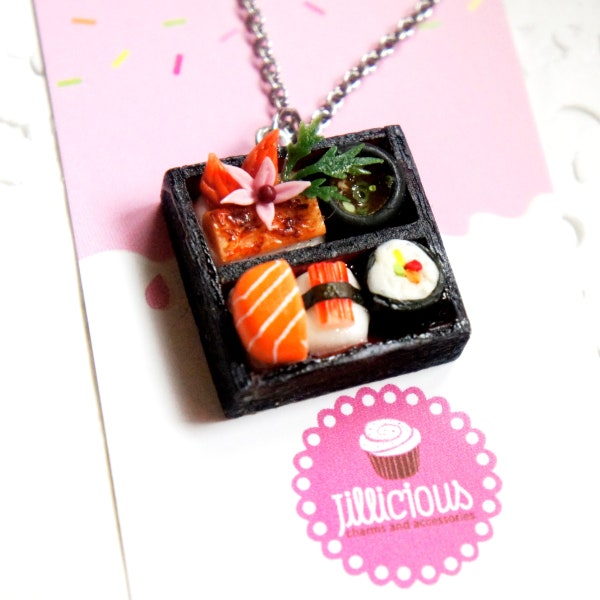 Bento Box Necklace- miniature food jewelry , sushi necklace