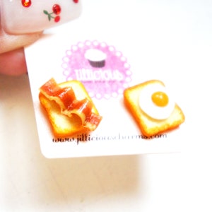 Breakfast Toasts Earrings-food jewelry, miniature food earrings
