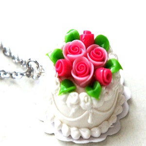Wedding Cake Necklace- Celebration cake,miniature food jewelry