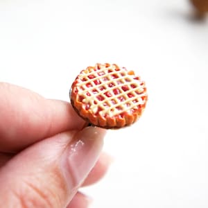 Cherry Pie Ring- miniature food jewelry, food ring, fruit pie ring