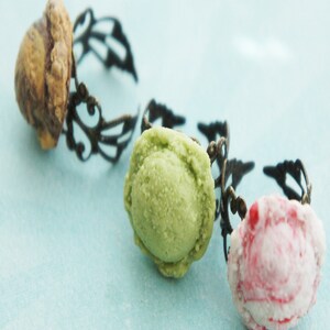 Ice Cream Scoop Ring miniature food jewelry, food ring, food jewelry, dessert jewelry image 3