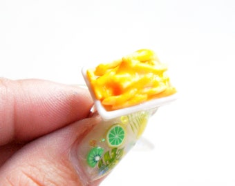 Cheese Fries Ring  -miniature foods jewelry, food ring