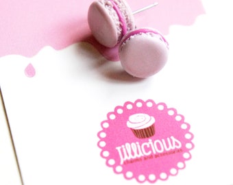 French Macaron Stud Earrings- miniature food jewelry, macarons earrings