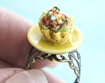 Taco Salad Ring- miniature food jewelry, food ring