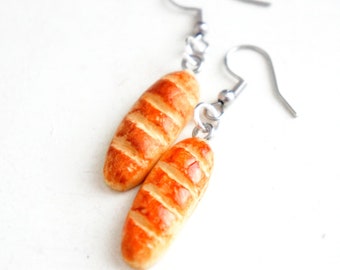 Baguette Bread Dangle Earrings