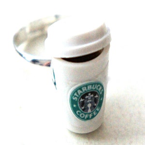 Starbucks Espresso ring- miniature food jewelry, coffee ring