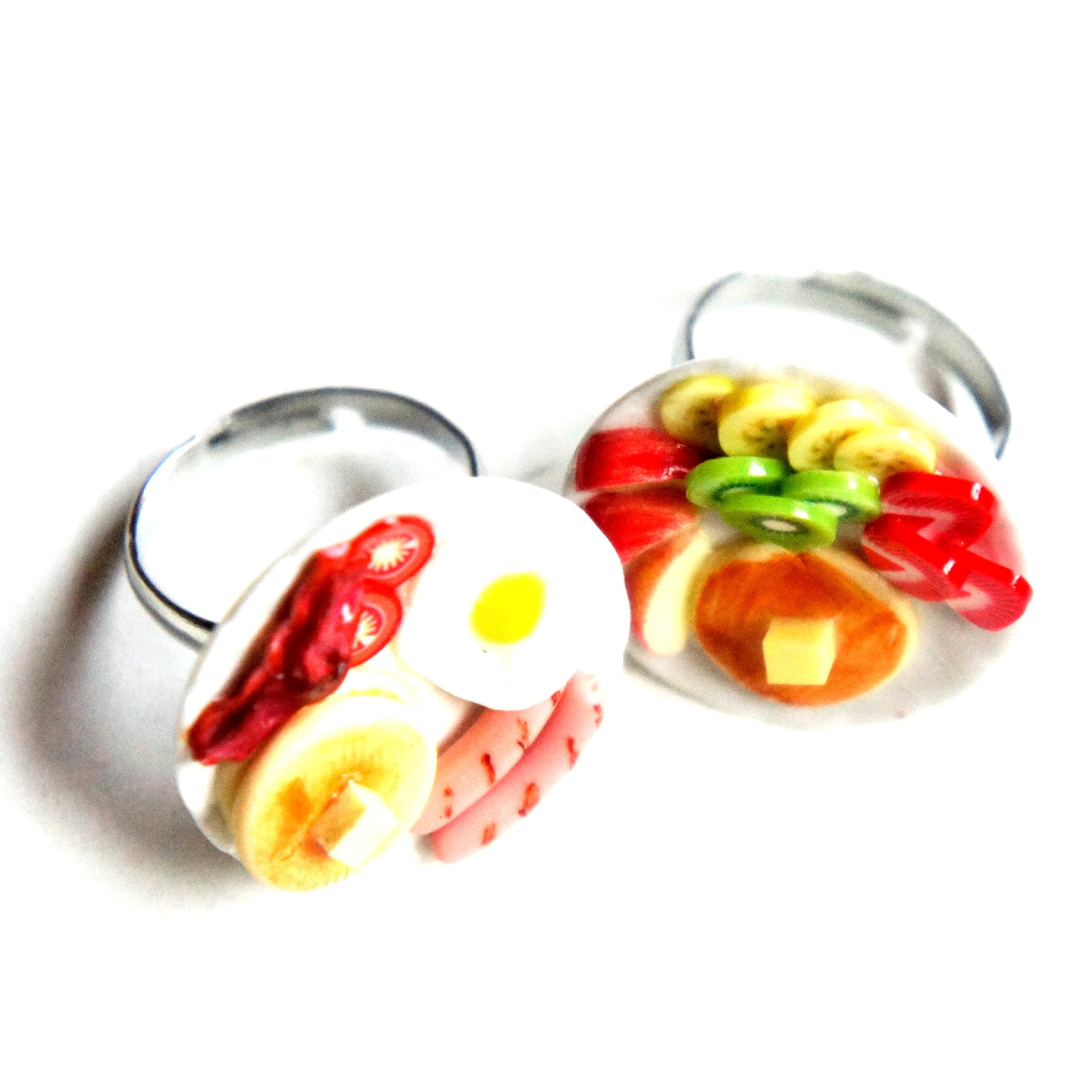 Miniature Breakfast Plate Ring: Polymer Clay Food Jewelry - Etsy