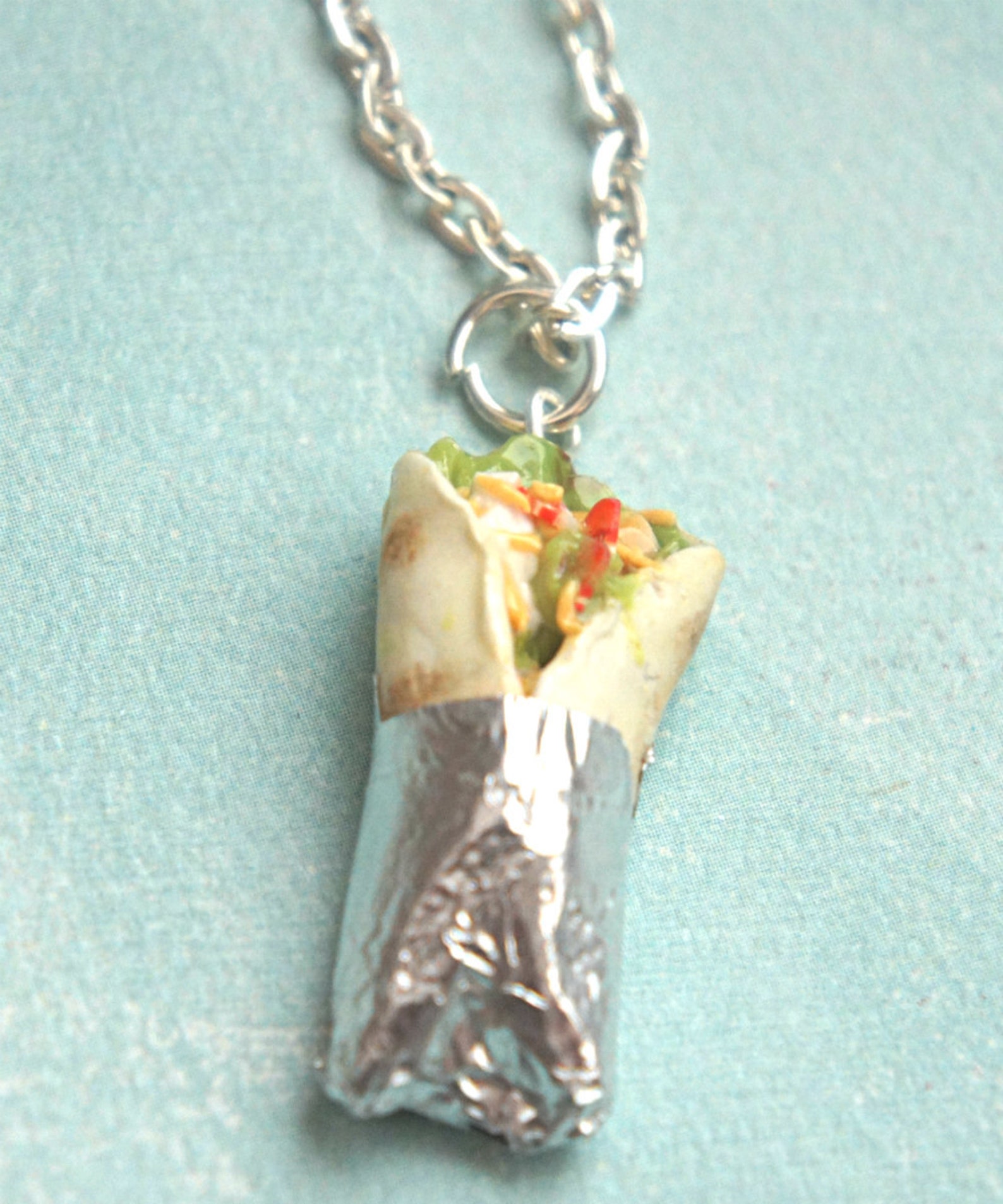 Burrito Necklace Miniature Food Jewelry Mexican Food Etsy