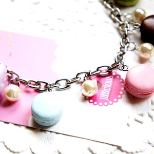 French macarons charm bracelet- paris inspired charm bracelet, food charm bracelet, food jewelry
