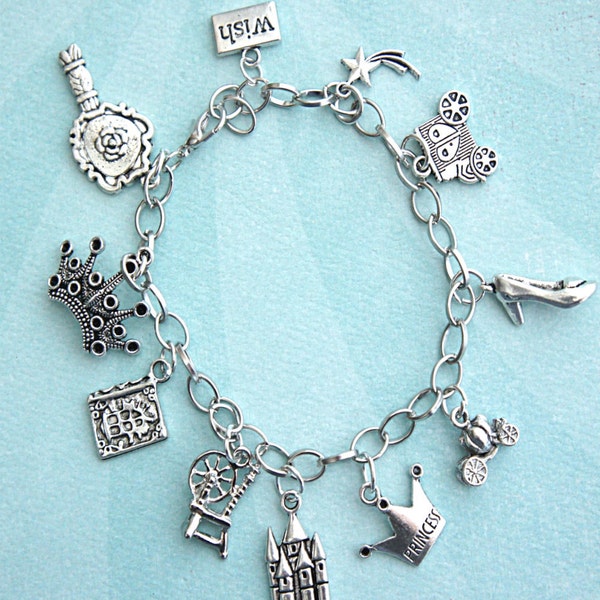 Fairy Tale Charm Bracelet- Tibetan silver bracelet, princess charm bracelet
