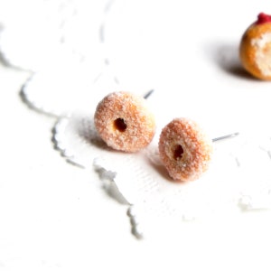 Sugar Donut Earrings: Miniature Polymer Clay Food Jewelry