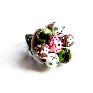 Halloween Cupcakes Ring-miniature food jewelry, food ring, cupcake ring, halloween ring