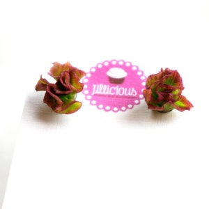 Boucles d’oreilles en laitue - bijoux alimentaires miniatures, boucles d’oreilles végétales