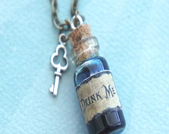 Drink Me Potion Necklace- Alice in Wonderland Necklace