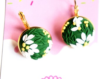 Garden Flowers Clay Earrings