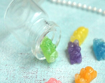 Gummy Bears  in Jar Necklace- candy necklace