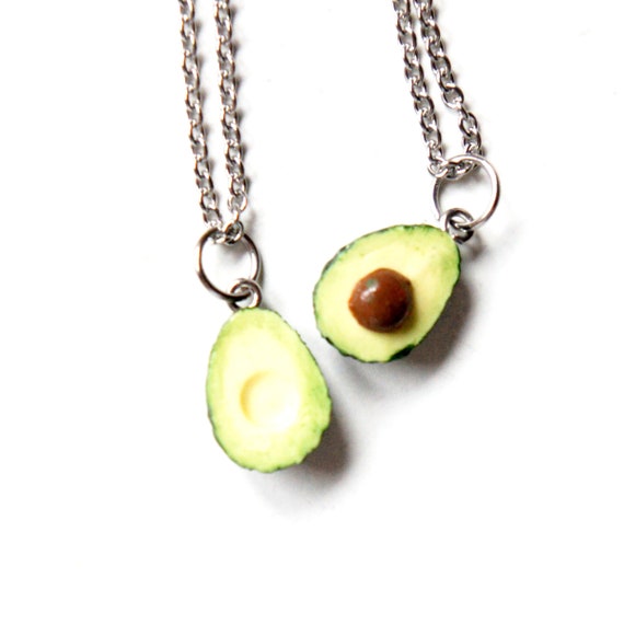 Avocado Halves Necklace Interlocking Vegan AF Friendship Necklaces - Etsy