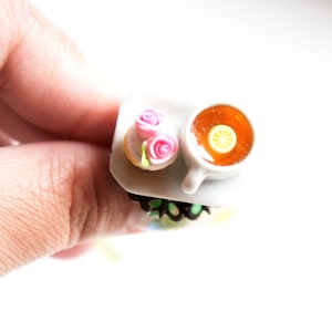 Rose Cupcake and Tea Ring- miniature food jewelry, cupcake ring, tea cup ring