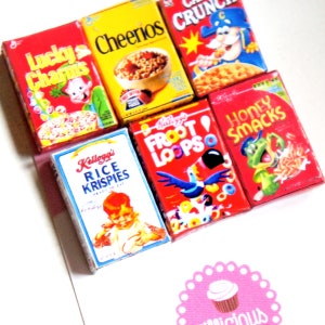 Cereal Box Necklace- miniature food jewelry, cereals necklace, breakfast jewelry