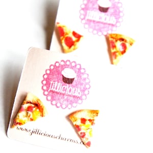 Pizza Earrings-food jewelry, miniature food earrings