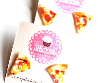 Pizza Earrings-food jewelry, miniature food earrings