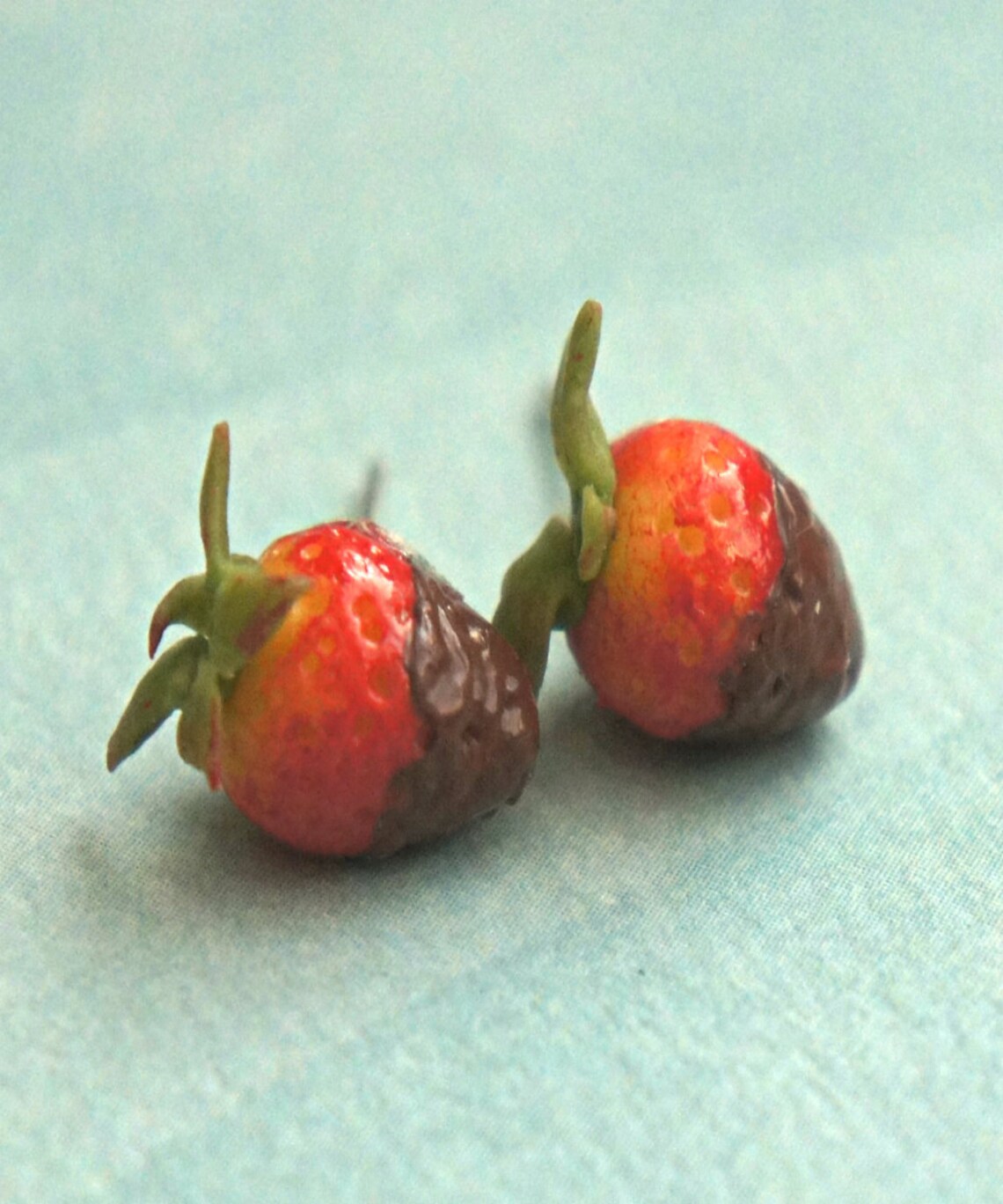 Chocolate Dipped Strawberry Earrings Miniature Food Jewelry Etsy