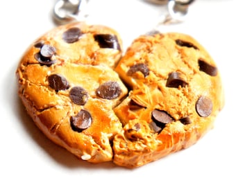 Chocolate Chip Cookie Friendship Key Chains- best friends charm, miniature food