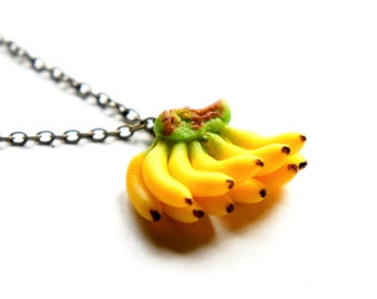Banana Necklace- food jewelry, fruit necklace, tropical fruit