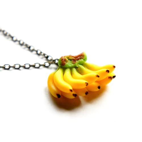 Banana Necklace Food Jewelry Fruit Necklace Tropical Fruit Etsy