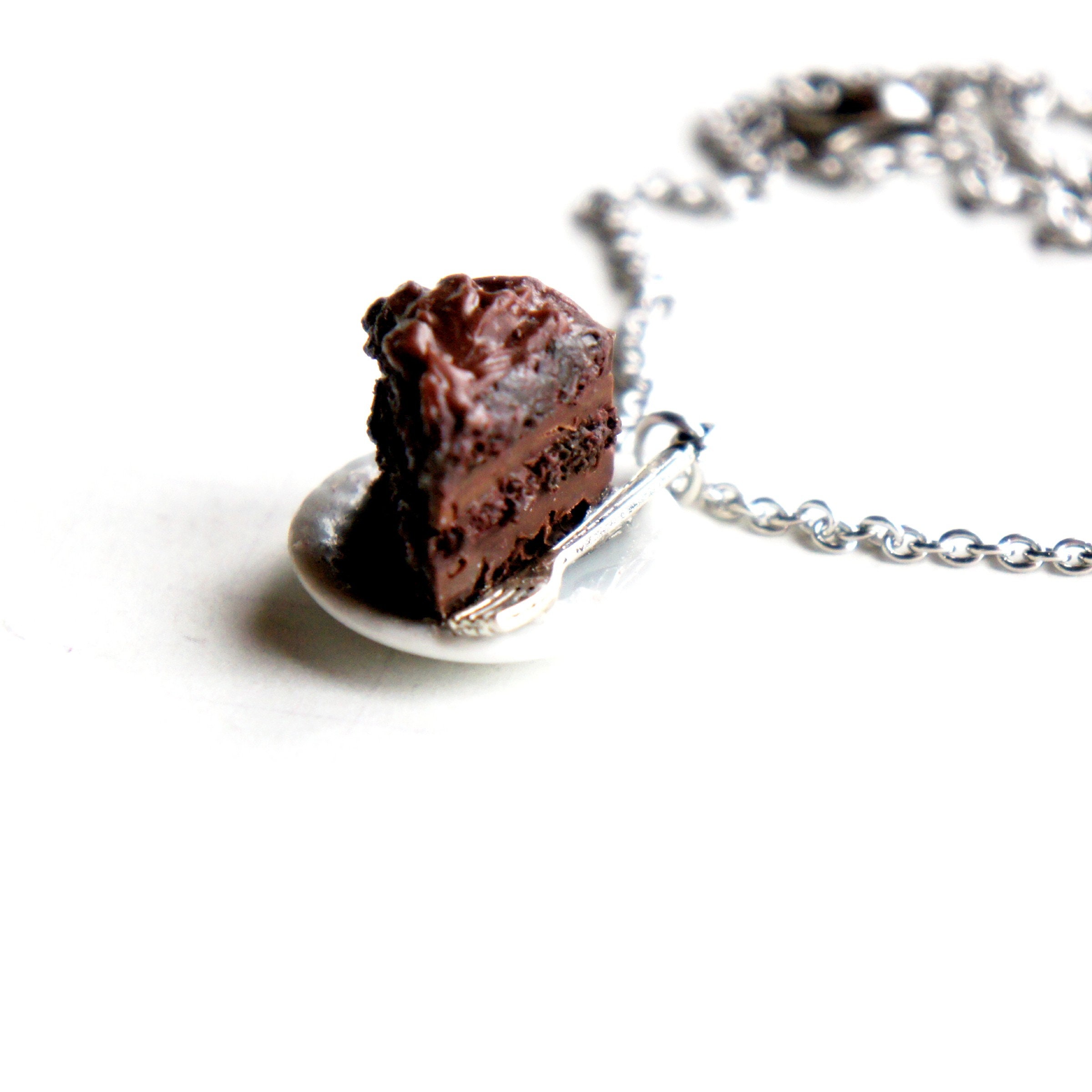 Chocolate Cake Necklace Miniature Food Jewelry