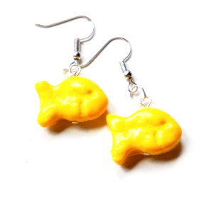 Goldfish Crackers Earrings- food jewelry, biscuit earrings