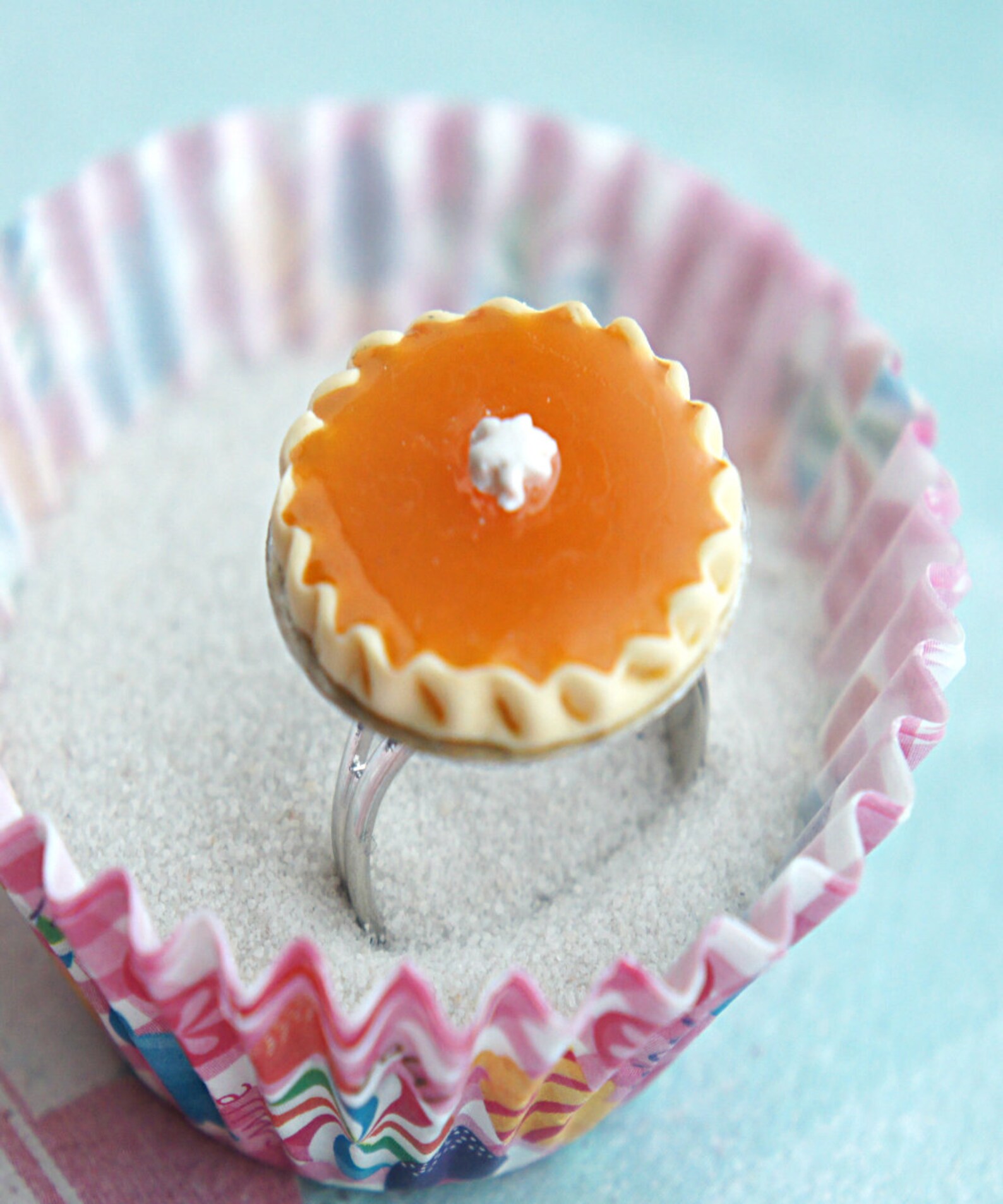 Pumpkin Pie Ringfood Ring Food Jewelry Miniature Food Etsy