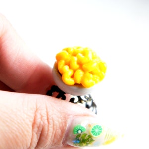 Mac and Cheese Ring- miniature food jewelry, food ring, macaroni ring