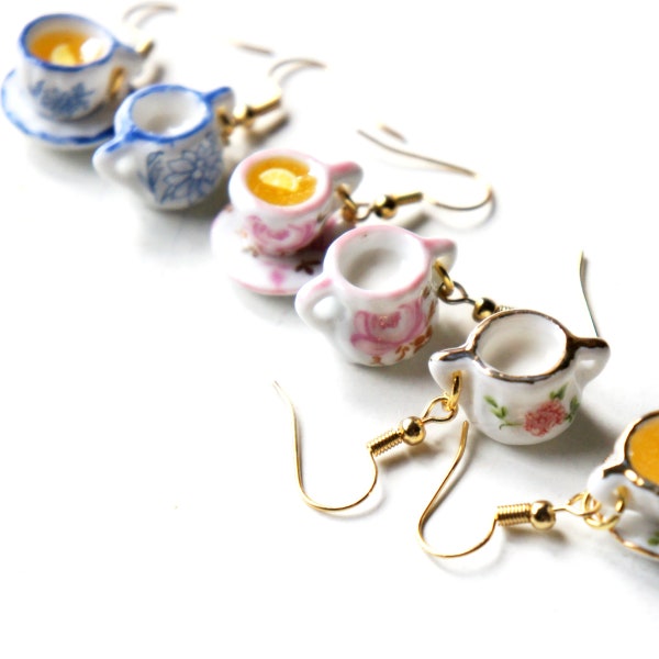 Tea and Milk Dangle Earrings