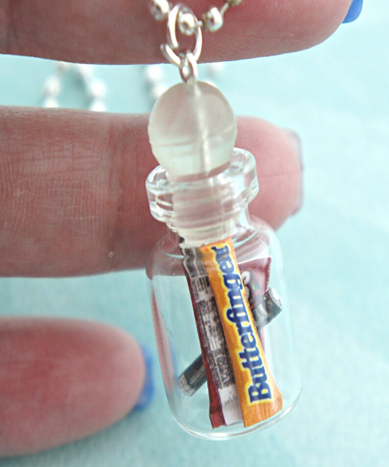 Candies in a Jar Necklace Miniature Food Jewelry Bottle Etsy